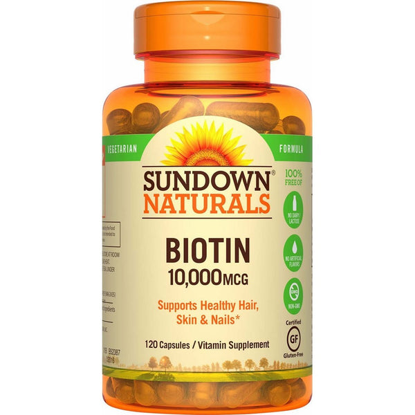 Sundown Naturals Vegetarian Biotin 10000 mcg, 120 Capsules