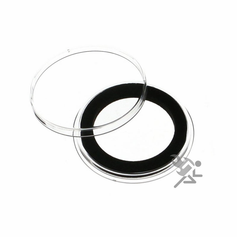 (20) Air-Tite 30mm Black Ring Coin Holder Capsules for US Franklin Kennedy Seated Barber Walking Liberty Half Dollars