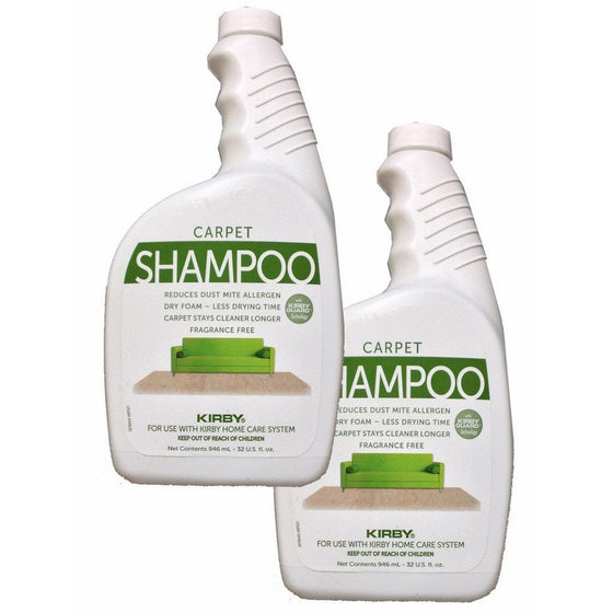 2 - 32 oz. Genuine Kirby Allergen Shampoo (UnScented). Use with all model Kirby Vacuum Cleaner Shampooer Systems.