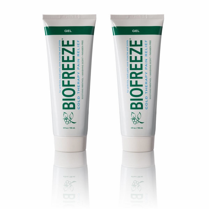 Biofreeze Pain Relief Gel for Arthritis, 4 oz. Cold Topical Analgesic, Fast Acting Cooling Pain Reliever for Muscle, Joint, Back Pain, Works Like Ice Pack, Original Green Formula, 2 pack, 4% Menthol