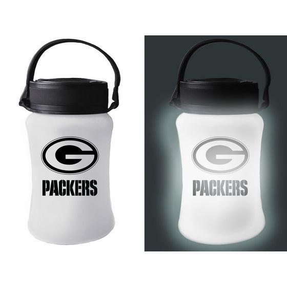 NFL Green Bay Packers 2SP3811SLSilicone Solar Lantern, Green Bay Packers, Frosted White