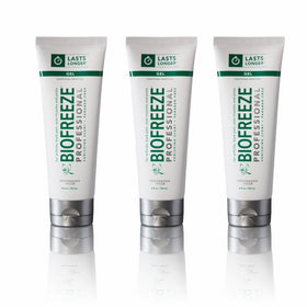 Biofreeze Professional Pain Relief Gel, Relief of Arthritis, Muscle, Joint, Back Pain, NSAID Free Pain Reliever Cream for Sore Muscles, 4 oz. Tube, Original Green Formula, 5% Menthol, Pack of 3