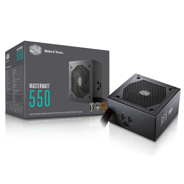 MasterWatt 550 Watt Semifanless Modular Power Supply, 80 PLUS Bronze Certified Power Supply for Computers