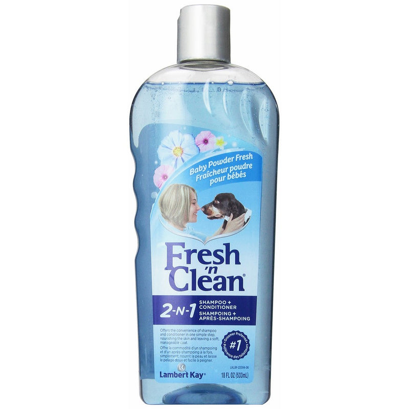 Fresh'n Clean Pet 2-in-1 Baby Powder Formula Conditioning Shampoo, 18-Ounce