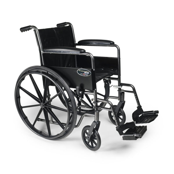 Everest & JenningsE3010100 Traveler SE Steel Wheelchair 18" Seat, Fixed Full Arm, Swingaway Footrest, 1 Each, Black, 32" X 36" X 27"