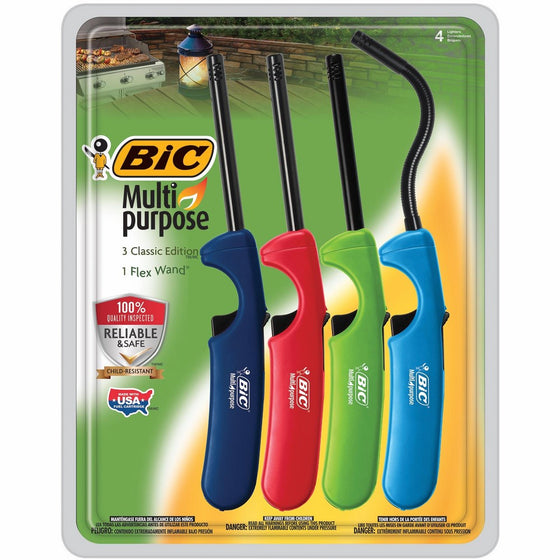 BIC Multi-Purpose Lighter, 4 Lighter Value Pack