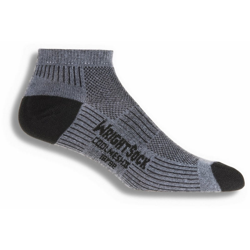 WrightSock Men's Coolmesh II Lo Single Pack Socks, Grey, X-Sock Size:10-13/Shoe Size: 6-12