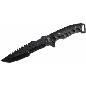 MTech USA Xtreme MX-8062BK Fixed Blade Tactical Knife, Black Tanto Blade, Black Nylon Fiber Handle, 12-Inch Overall