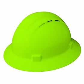 ERB Safety Products 19330 Americana Full Brim Vent Standard Hi-Viz, Size: 6 1/2 - 8, Lime