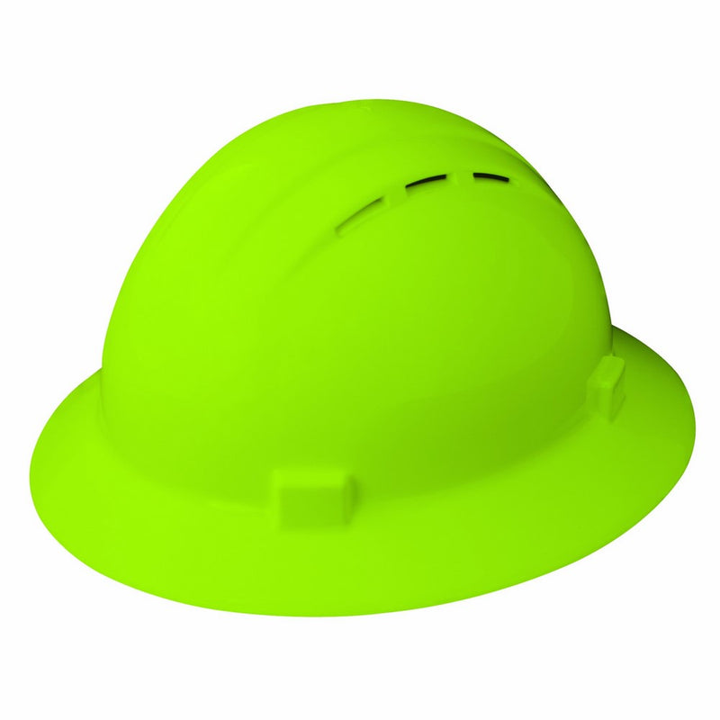 ERB Safety Products 19330 Americana Full Brim Vent Standard Hi-Viz, Size: 6 1/2 - 8, Lime