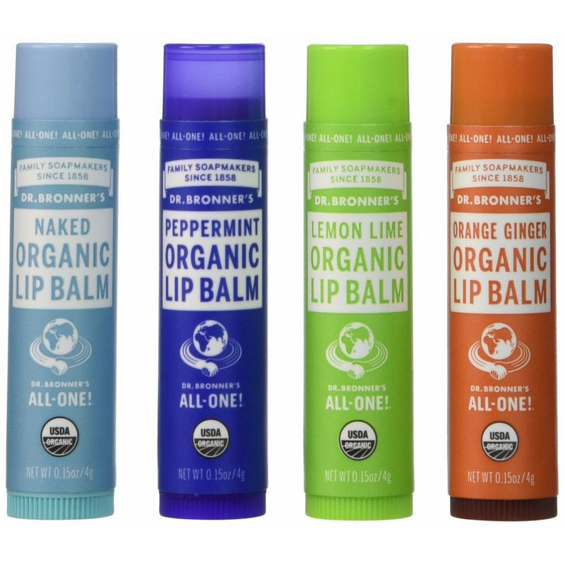Dr. Bronner's Organic Lip Balm - (Naked, Peppermint, Lemon Lime, Orange Ginger) by Dr. Bronner's