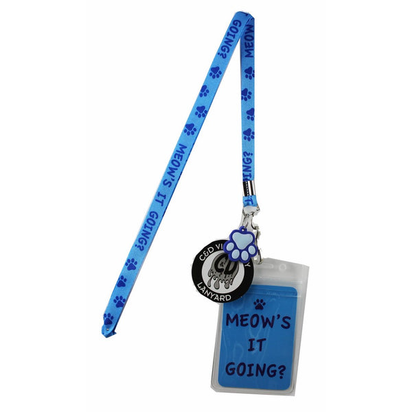 Lanyard with Charm Meows it Going' Skinny Lanyard with Rubber Charm