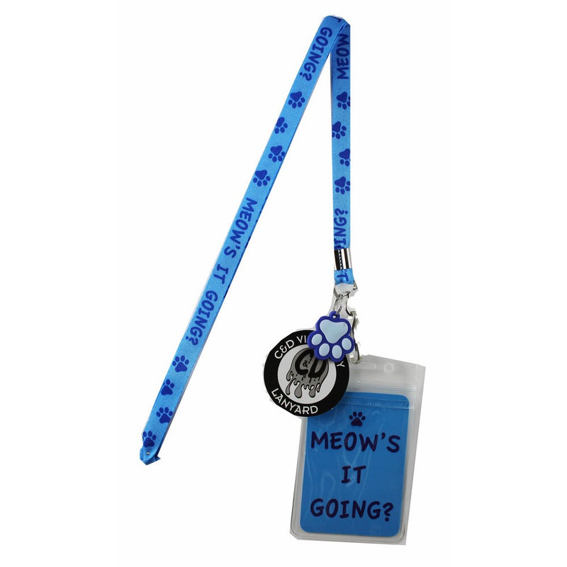 Lanyard with Charm Meows it Going' Skinny Lanyard with Rubber Charm