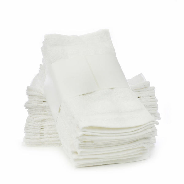 Soft Touch Linen Towels, 12 by 12-Inch, Set of 24, White