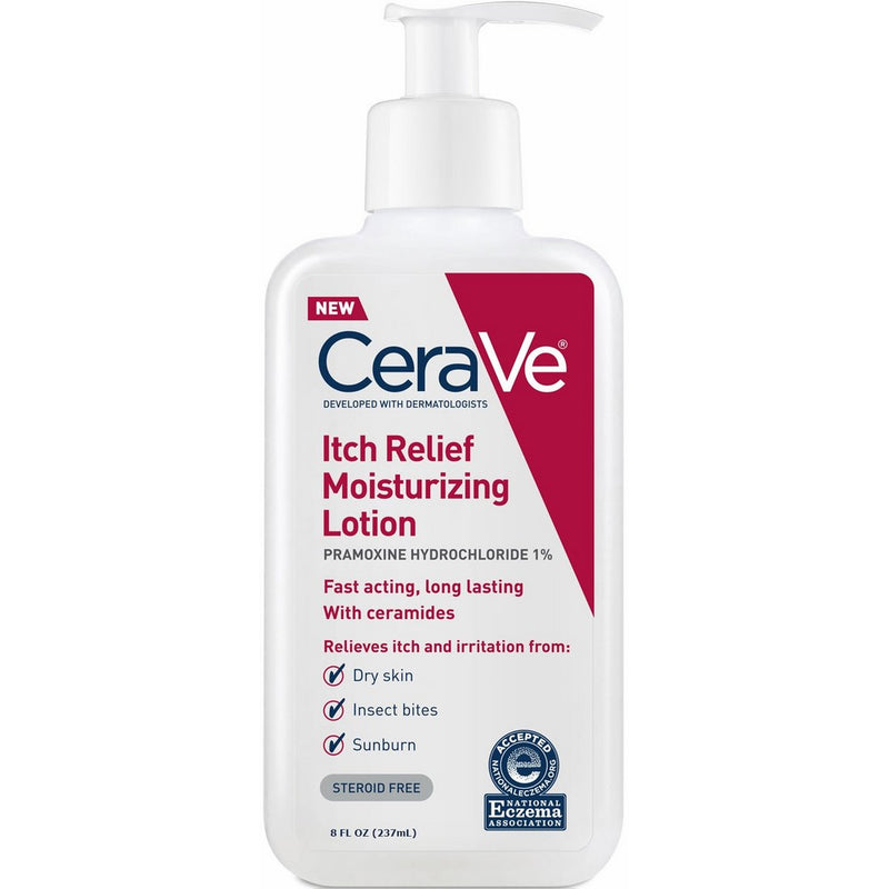 CeraVe Itch Relief Moisturizing Lotion 8 oz with Pramoxine Hydrochloride and Ceramides for Relief From Itch and Irritation