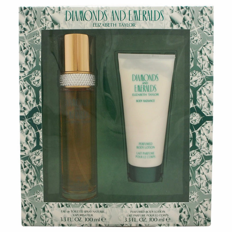 Diamonds & Emeralds By Elizabeth Taylor For Women. Set-EDT Spray 3.3 Ounces & Body Lotion 3.3 Ounces