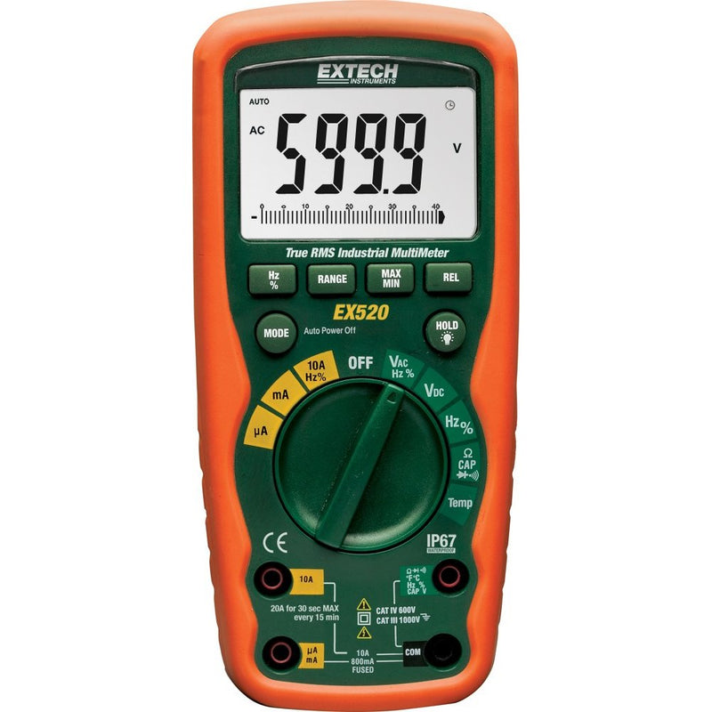 Extech EX520 True RMS Heavy Duty Industrial Multimeter
