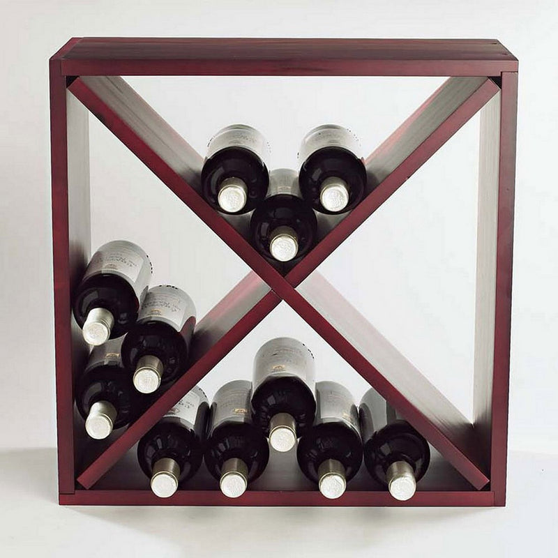 Wine Enthusiast 24 Bottle Compact Cellar Cube Wine Rack (Mahogany),