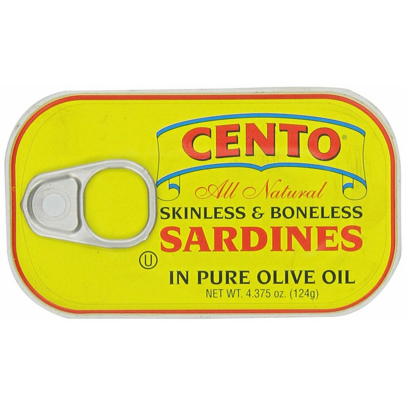 Cento Skinless & Boneless Sardines in Olive Oil, 4.375-Ounce Tins (Pack of 25)
