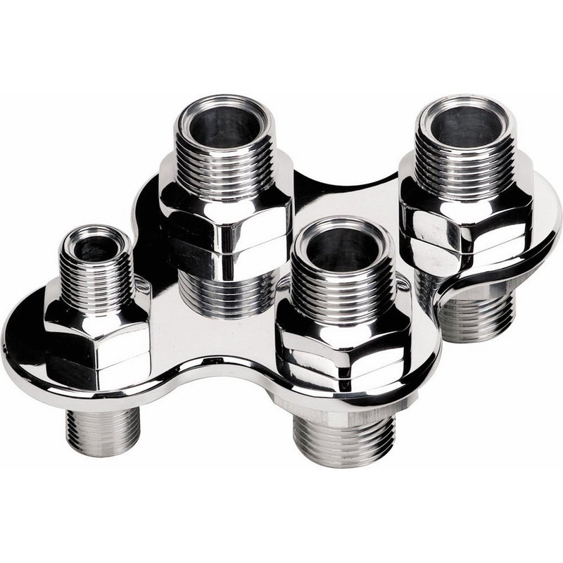 Billet Specialties 66920 4 Port Air Conditioning and Heater Hose Bulk Head