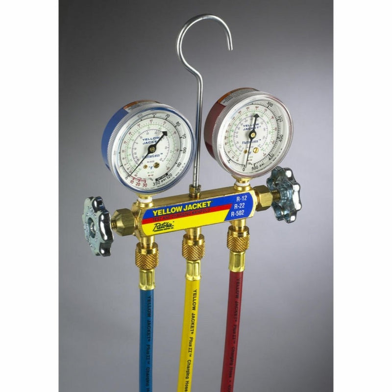 Yellow Jacket 42715 Series 41 Manifold with 2-1/2" Gauge, bar/psi, R-410A