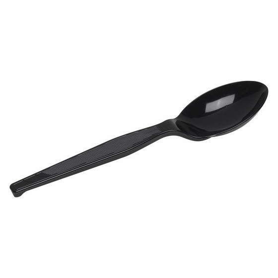 Dixie TM517 Medium Weight Polystyrene Teaspoon, 5.88" Length, Black (Case of 1,000)