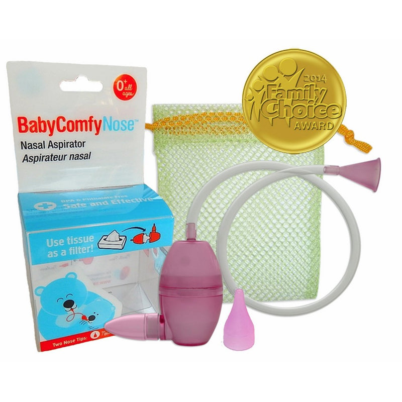 BabyComfy Nasal Aspirator -- The Snotsucker -- Hygienically & Safely Removes Baby's Nasal Mucus – Magenta