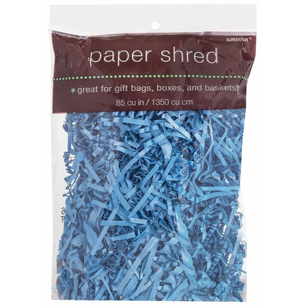 Amscan Festive Solid Color Paper Shreds & Strands Party Supply, Blue, 2 oz