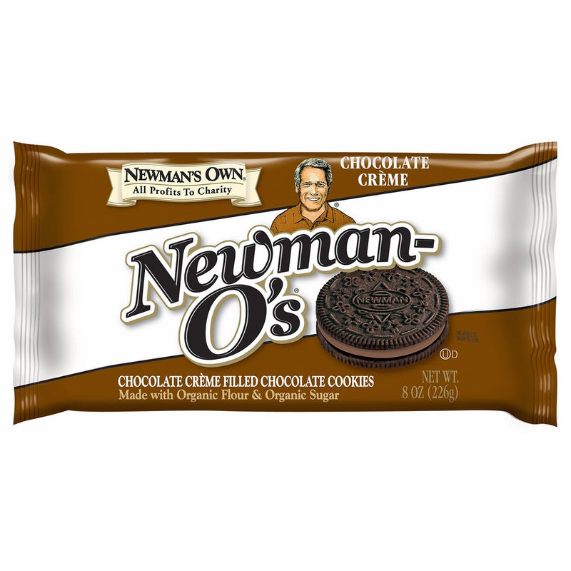 Newman's Own Newman-O's, Chocolate Crème Filled Chocolate Cookies, 8-Ounce Packages (Pack of 6)
