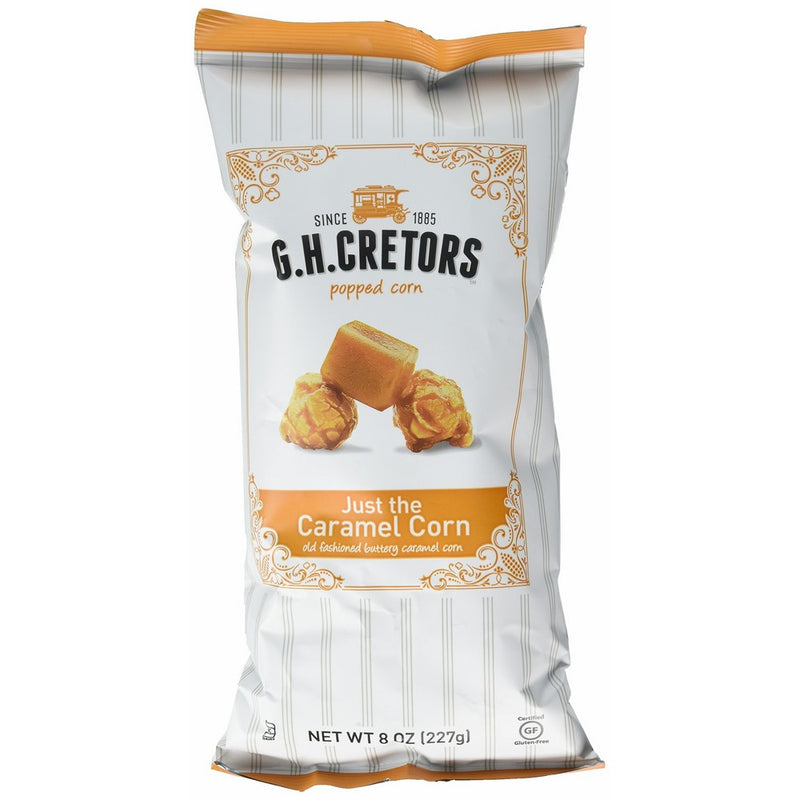 G.H. Cretors Popcorn, Just the Caramel Corn, 8-Ounce Bags (Pack of 12)