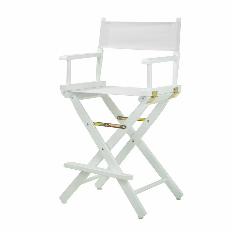 Casual Home 24" Director's Chair White Frame with White Canvas, Counter Height