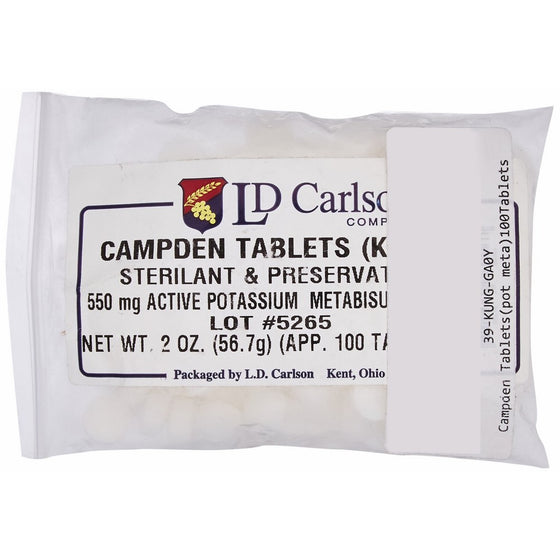 Campden Tablets (potassium metabisulfite) - 100 Tablets