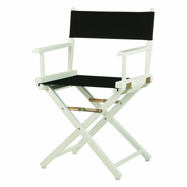 Casual Home 18" Director's Chair White Frame with Black Canvas