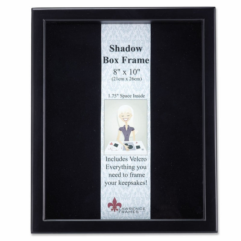 Lawrence Frames 790080 Black Wood Shadow Box Picture Frame, 8 by 10-Inch