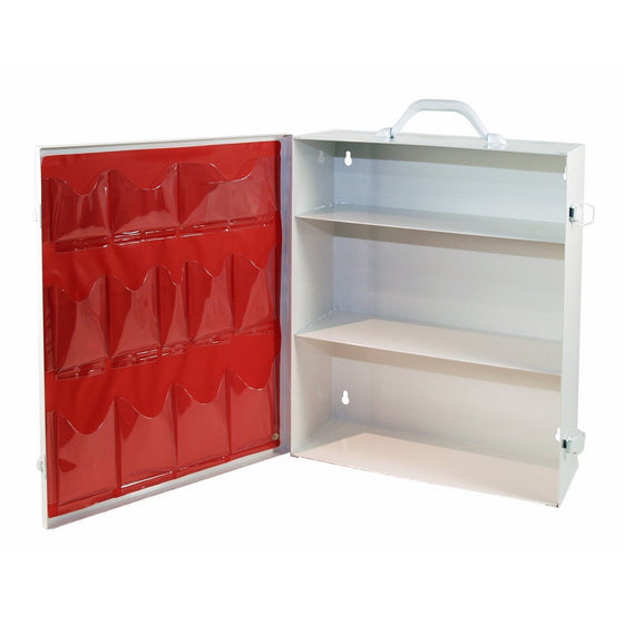 Medique Products 712MTM 3 Shelf First Aid Cabinet with Pockets, Empty