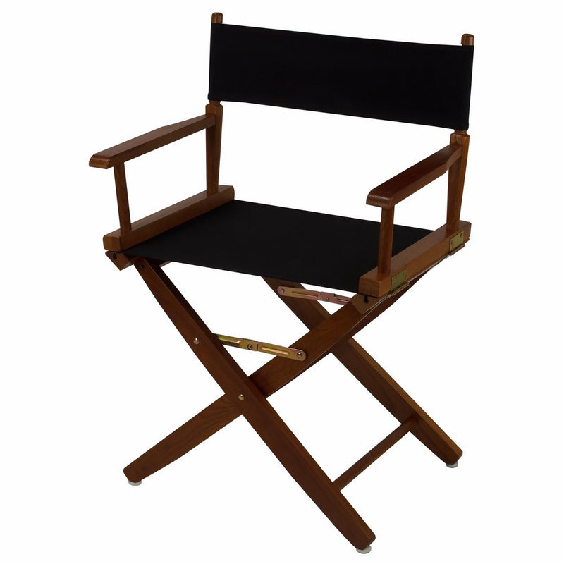 American Trails Extra-Wide Premium 18" Director's Chair Mission Oak Frame with Black Canvas