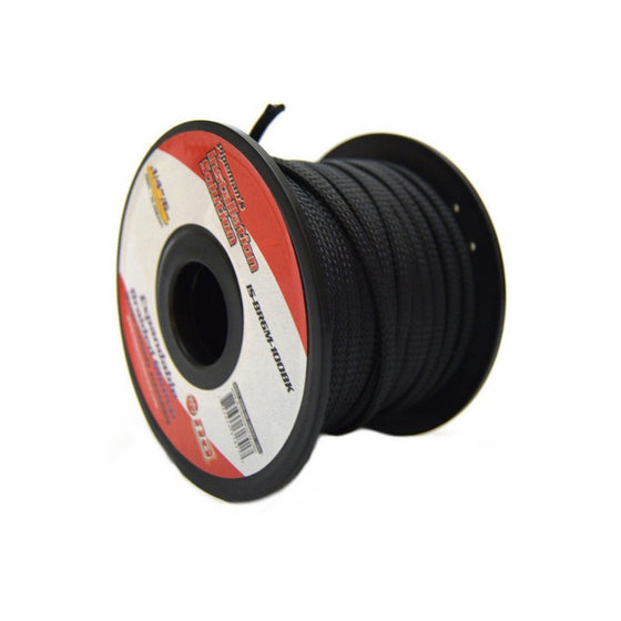 BLACK 1/4 100FT BRAIDED EXPANDABLE FLEX SLEEVE WIRING HARNESS LOOM WIRE COVER