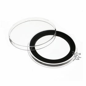 (2) Air-tite Y-50mm Black Ring Coin Holder Capsules for 2" Military Challenge Coin