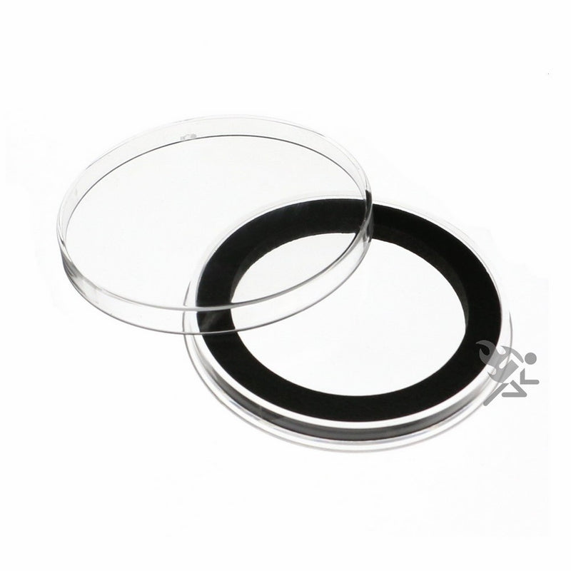 (2) Air-tite Y-50mm Black Ring Coin Holder Capsules for 2" Military Challenge Coin