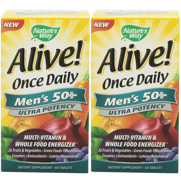 Nature's Way Alive Once Daily Men's 50 Ultra Potency Tablets, 60 (2 Pack)