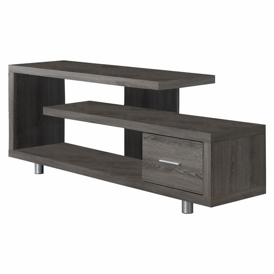 Monarch Specialties I 2574 Dark Taupe with 1 Drawer TV Stand, 60"