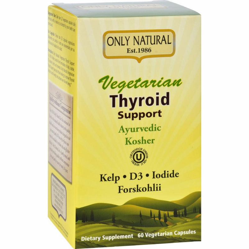 Only Natural Vegetarian Thyroid Support Kosher Vegi-Capsules, 60 Count