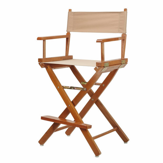 Casual Home 24" Director's Chair Honey Oak Frame-with Tan Canvas, Counter Height