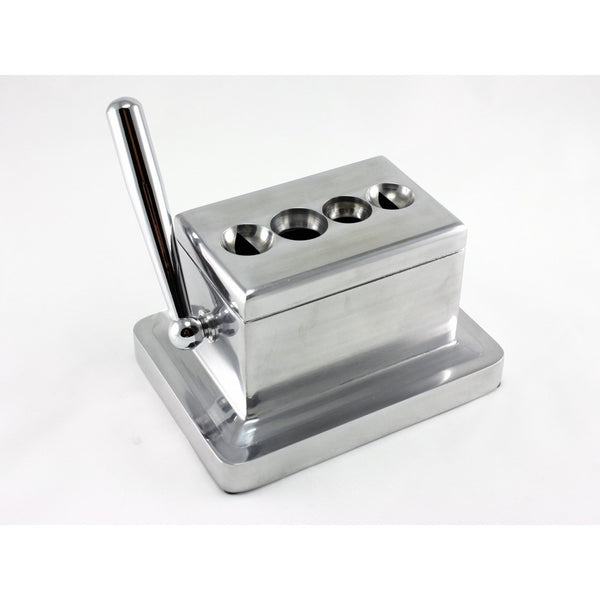 Scorpion Table Top Desk Cigar Cutter Guillotine & V Cut Large 4 Sizes - Silver