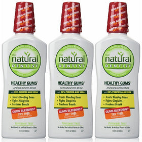 The Natural Dentist Healthy Gums Antigingivitis Rinse, Peppermint Twist, 16.9 Oz (Pack of 3)