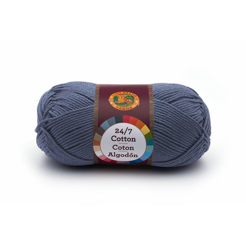 Lion Brand Yarn 761-108 24-7 Cotton Yarn, Denim