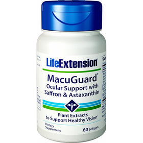 Life Extension MacuGuard Ocular Support with Saffron & Astaxanthin, 60 Softgels