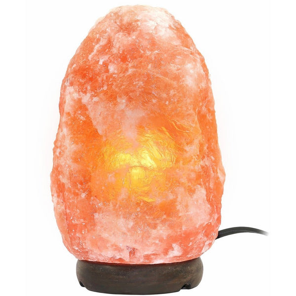 Greenco Natural Himalayan Rock Salt Lamp 6-11 lbs with Wood Base, Electric Wire, Dimmer Control & Bulb