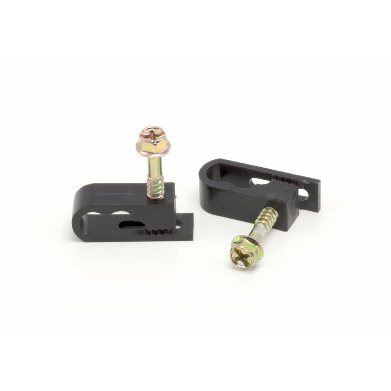 THE CIMPLE CO Dual, Twin, or Siamese Coaxial Cable Clips, Cat6, Electrical Wire Cable Clip, 1/2 in Screw Clip and Fastener, Black (100 pieces per bag)