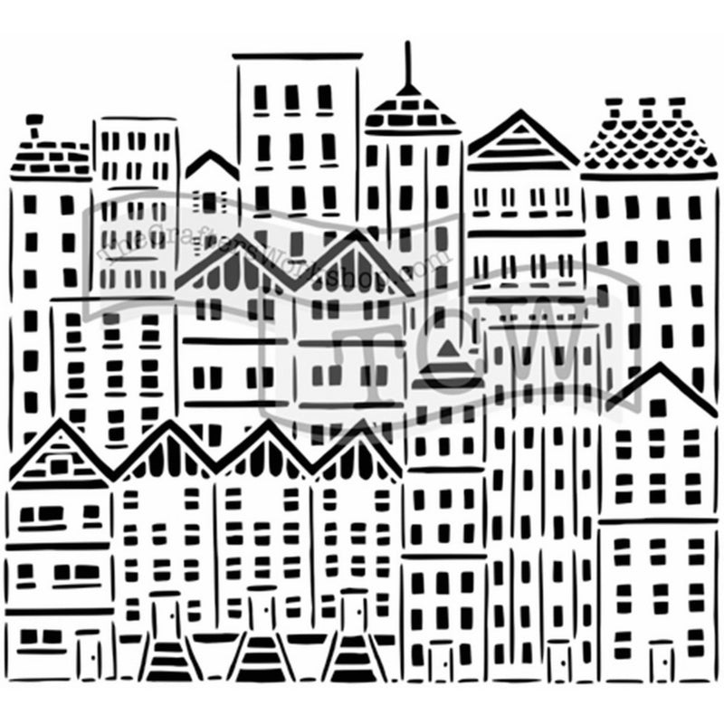 Crafters Workshop TCW729S Template 6"X6"-City Buildings